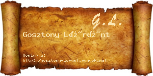 Gosztony Lóránt névjegykártya